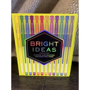 Bright Ideas 12 Neon and Glitter Colored Gel Pens  NEW